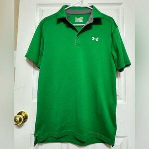 Under Armour Mens Kelly Green UA Tech Loose-Fit Golf Polo Shirt Sz S 1290140